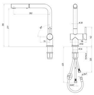 Смеситель для кухни Paini Cox HD55566CR1KM granite sahara