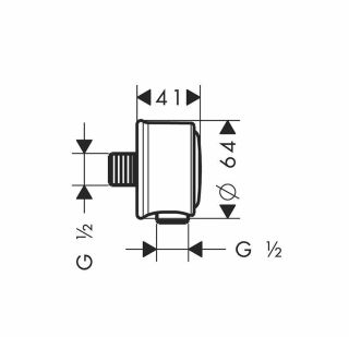 Шланговое подсоединение Hansgrohe Fixfit Stop 16884820  шлифованный никель