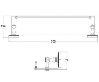 Полочка стеклянная Zorg Antic AZR 15 BR бронза
