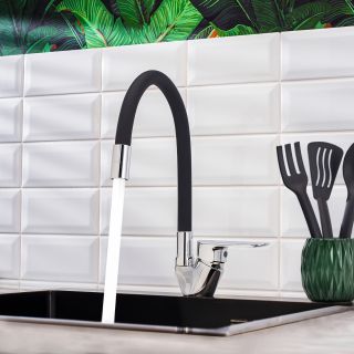 Смеситель для кухни BOOU B8274-10F-E307A хром/чёрный