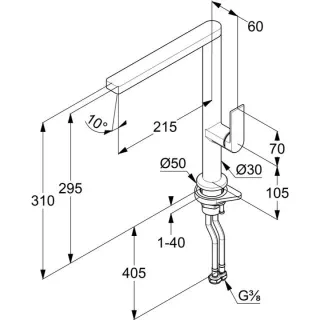Смеситель для кухни Kludi Qord 568030575 хром