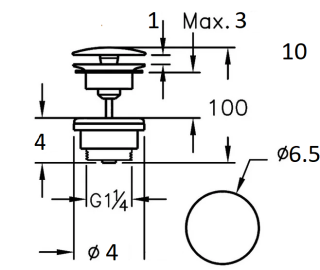 Донный клапан для раковины CeramaLux RD036