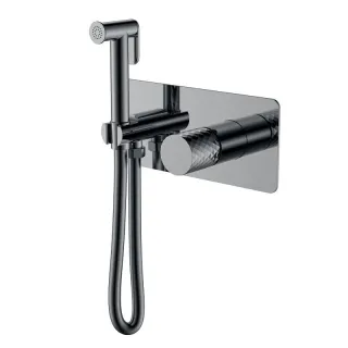 Гигиенический душ со смесителем Boheme Stick Diamond 127-SGM оружейная сталь