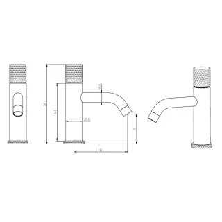 Смеситель для раковины Boheme Stick Linea 121-GM.3 оружейная сталь
