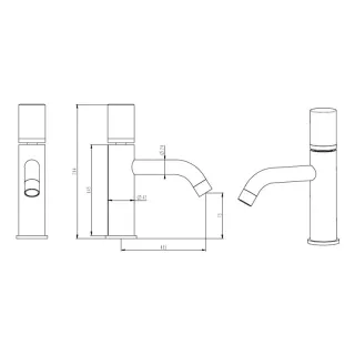 Смеситель для раковины Boheme Stick Diamond 121-SGM оружейная сталь