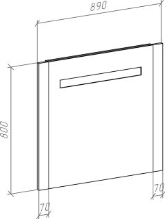 Зеркало с подсветкой Bellezza Берта 90см бежевый 00000007104