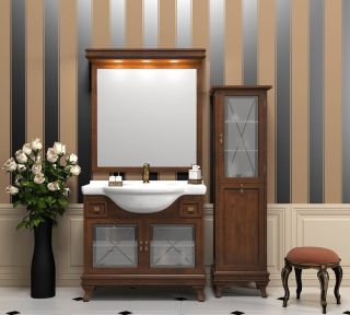 Шкаф-колонна Opadiris Борджи 45 R Z0000003720 с бельевой корзиной Светлый орех