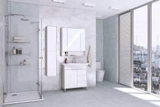 Шкаф Акватон Рико белый/ясень фабрик 1A216603RIB90