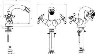 Смеситель для биде Boheme Royal Crystal бронза 316-Royal/CRST