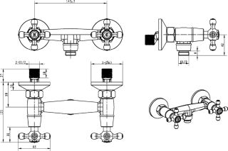 Смеситель для душа Boheme Camelia бронза 294-Camelia