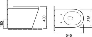 Унитаз приставной SantiLine SL-5020 безободковый белый