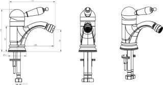 Смеситель для биде Boheme Provanse Ripresa бронза 366