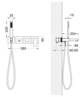 Смеситель встраиваемый для ванны с душем Timo Selene 2014/17YSM золото матовое
