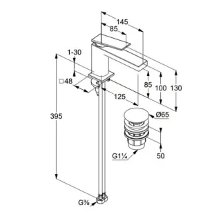 Смеситель для раковины Kludi Decus 54267N575 брашированный никель