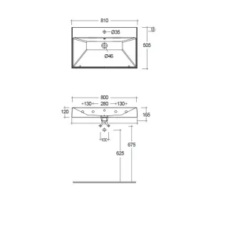 Раковина Kludi Resa 59WW8153 80 см белый матовый