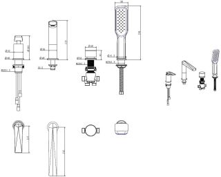 Смеситель на борт ванны Boheme Venturo чёрный/хром 370-B