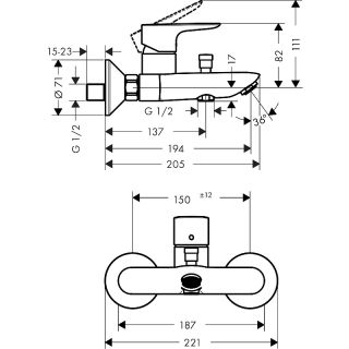 Смеситель для ванны Hansgrohe Talis E 71740700 матовый белый