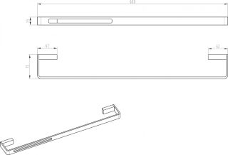 Полотенцедержатель Boheme Q чёрный/золото 10942-G-B