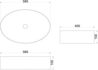 Раковина накладная SantiLine SL-1075 48см белый