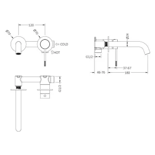 Встраиваемый смеситель для раковины Timo Saona 2372/19SM розовое золото