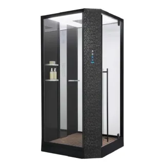 Душевая кабина Orans Diamond SR-89101LS 89101LBLH 100x100 см профиль чёрный стекло прозрачное