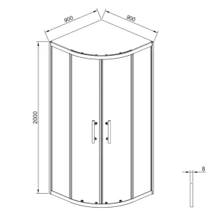 Душевой уголок Timo T44 90x90 см золото матовое