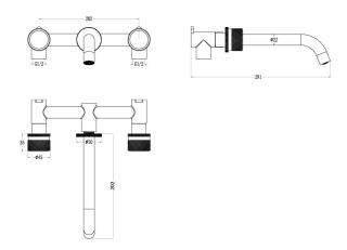 Встраиваемый смеситель для раковины Boheme Stick Touch 152-2-CB.2 брашированная медь