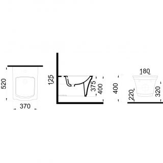 Биде подвесное Boheme Hermitage белый/хром 953-CR
