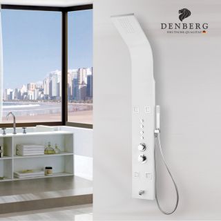 Душевая панель Denberg LT-203 с термостатом белый матовый
