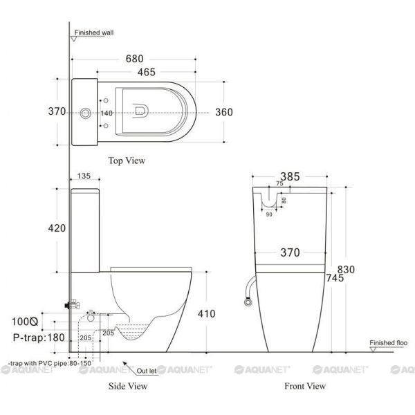 Унитаз-компакт Aquanet Rimless Cetus-C1 BL-102N-TPT 203342 белый
