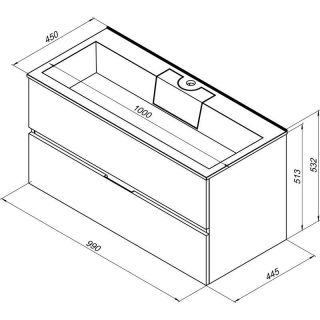 Тумба под раковину Aquanet Алвита 235341 100 см белый