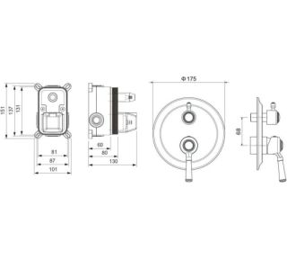 Смеситель для душа Aquatek Классик AQ1546PG золото