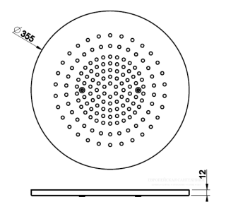 Накладная панель для верхнего душа Gessi Afilo 57018.706 35 см чёрный