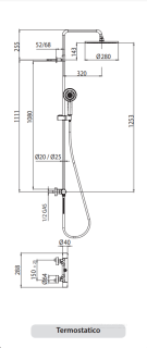 Душевая стойка Bossini Cosmo L10103.030 с термостатом хром