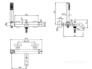 Смеситель для ванны Bossini Teo-M Z00723.030 хром
