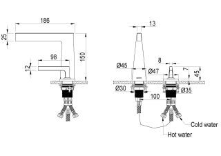 Смеситель для раковины Boheme  Duo Boheme 2х-позиционный BRUSHED BRONZE брашированная бронза