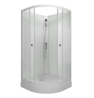 Душевая кабина Triton Лайт Щ0000070695 90x90 см профиль белый стекло с узором
