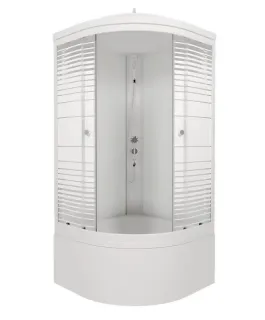 Душевая кабина Triton Стандарт-Полосы Щ0000061836 90x90 см профиль белый стекло с узором