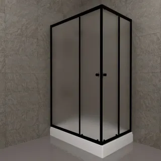 Душевой уголок Triton Вента Щ0000064630 120x80 см профиль черный стекло матовое