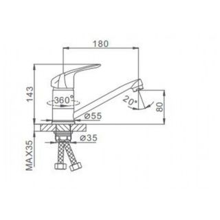 Смеситель для кухни Frap F4505-2 хром