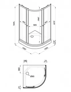 Душевая кабина Triton Стандарт-Мозаика Щ0000061791 100x100 см профиль белый стекло мозаика