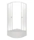 Душевой уголок Triton Стандарт-Полосы Щ0000061787 100x100 см профиль белый стекло с узором