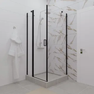 Душевой уголок Triton Йота Щ0000054032 90x90 см профиль чёрный стекло прозрачное