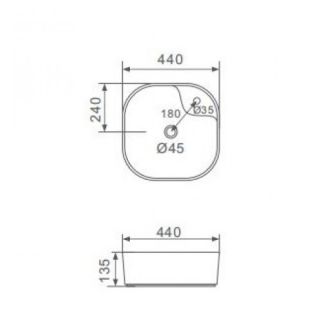 Накладная раковина Gappo GT207 44 см белый