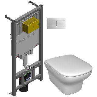 Унитаз с инсталляцией Jacob Delafon Vox E21746RU-00 с сиденьем Микролифт и клавишей смыва