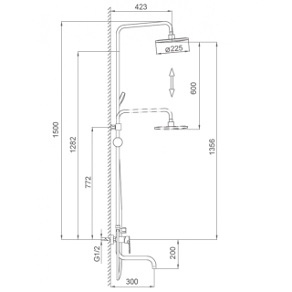 Душевая стойка Frap F24003 хром