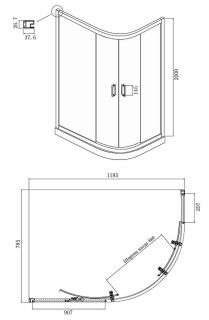 Душевой уголок Ambassador Royal 18015101 120x80см хром/белое с рисунком