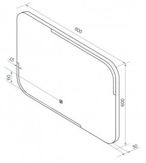 Зеркало с подсветкой Continent Raison ЗЛП485 с сенсорным выключателем 80см