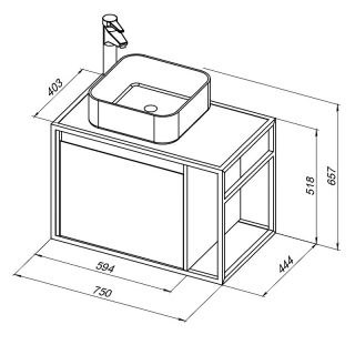 Тумба под раковину Aquanet Nova Lite Loft 261658 L 75 см дуб рустикальный