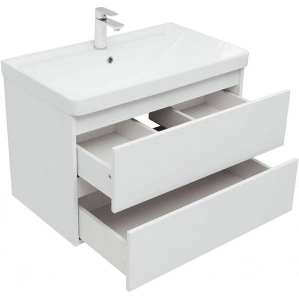 Тумба под раковину Aquanet Вега 308334 80 см белый глянец